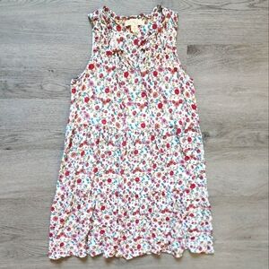 Monteau Women's Floral Sleeveless Bohemian Boho Chic V-Neck Mini Dress Small S